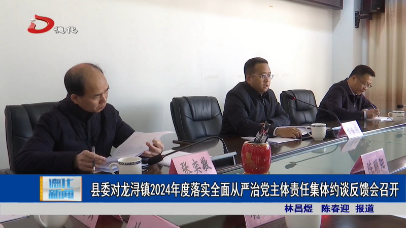 县委对龙浔镇2024年度落实全面从严治党主体责任集体约谈反馈会召开 - 憨鼠网