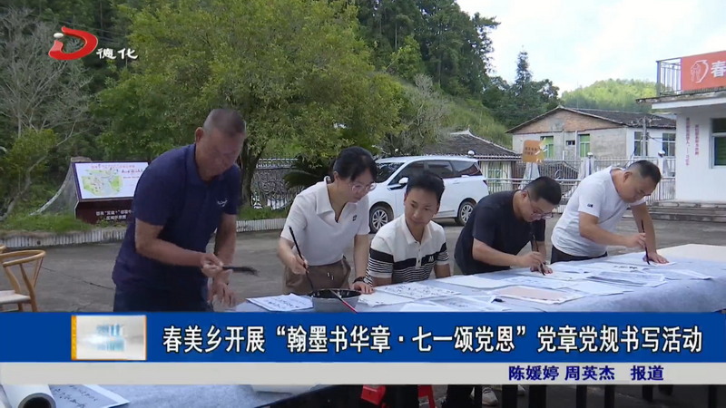 春美乡开展“翰墨书华章・七一颂党恩”党章党规书写活动 - 憨鼠网