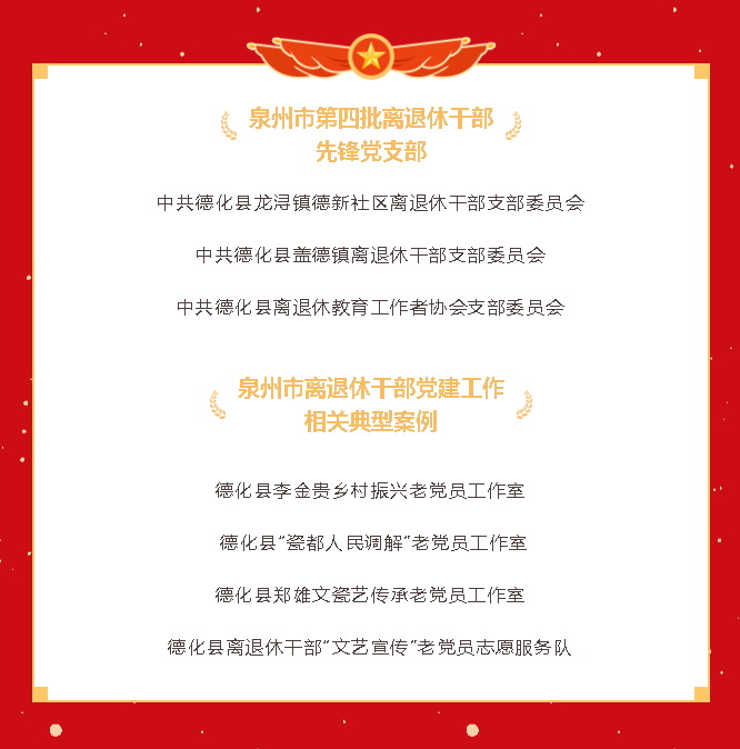 我县3个离退休党支部、4个离退休党建工作典型案例获市级表彰 - 憨鼠网