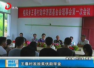 王春村发放奖优助学金[视] - 憨鼠网