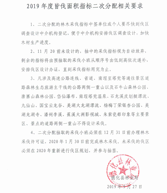德化县2019年度皆伐面积指标二次分配结果公示及相关要求 - 憨鼠网