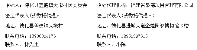 德化县盖德镇大墘村深仔景观桥廊工程招标公告 - 憨鼠网